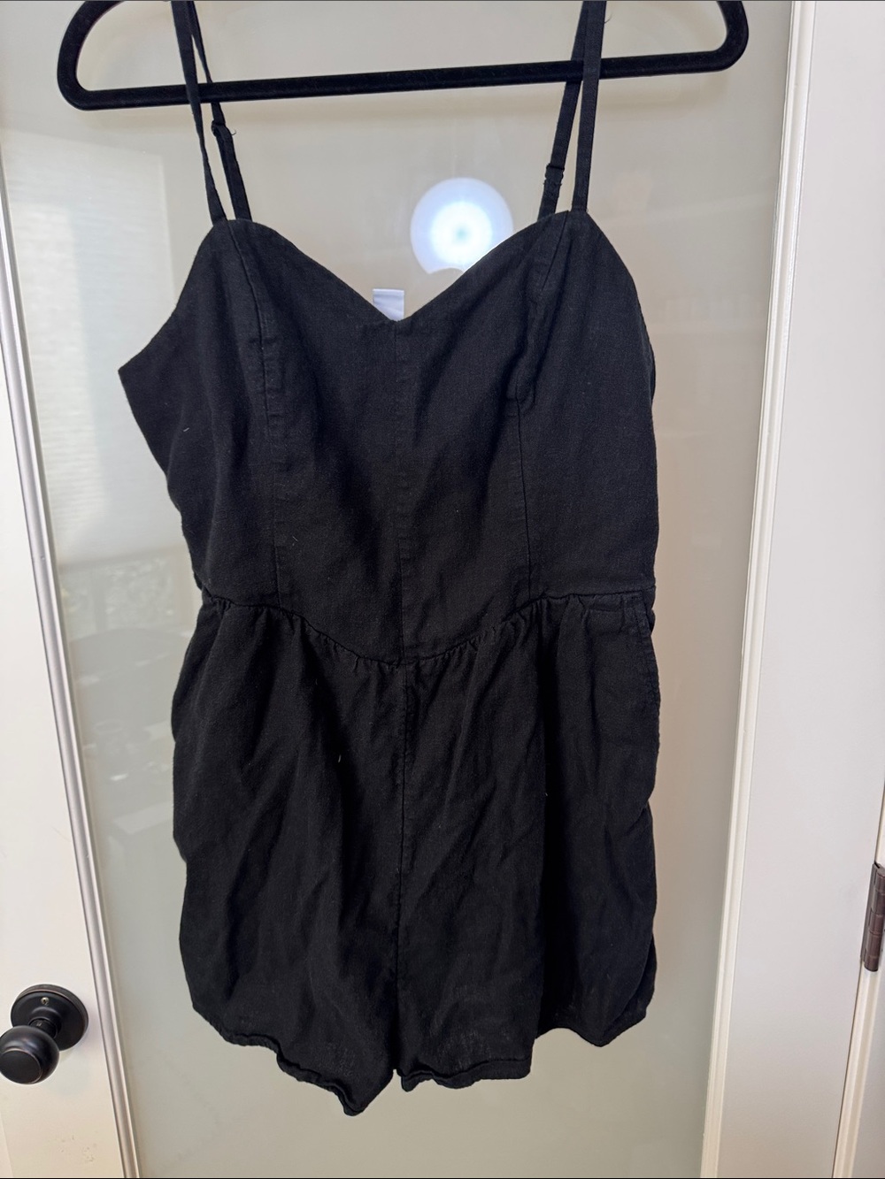 Old Navy Black Spaghetti-Strap Romper with Sweetheart Neckline